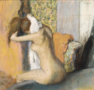 After the Bath, Woman Drying her Neck, 1898 (pastel på monteret papir)